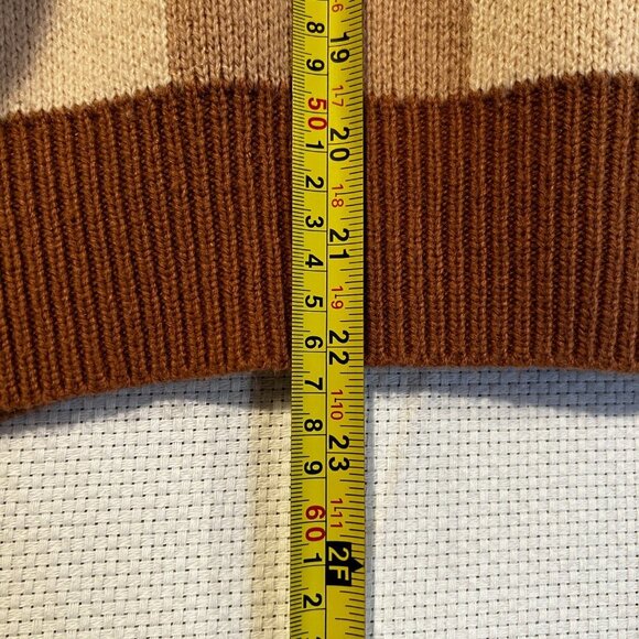 Harajuku Bear Oversize Knit Tan/Beige long puff sleeve Sweater‎ Size M - Picture 5 of 8